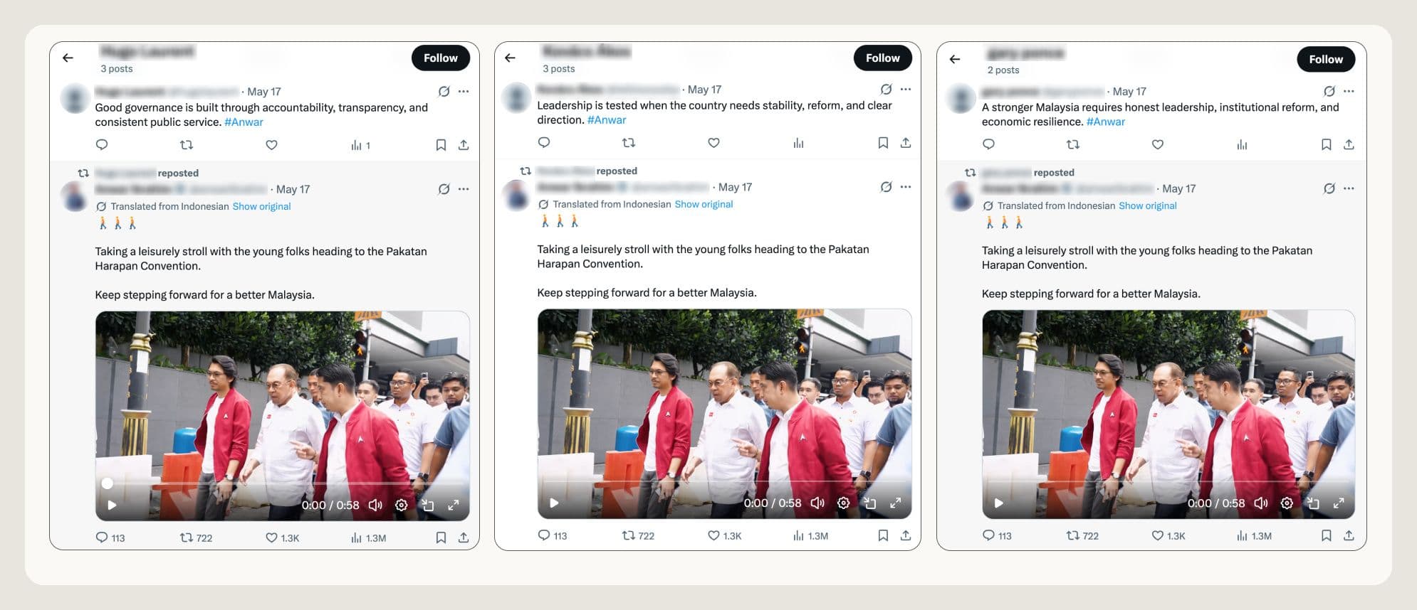 Captura de pantalla del informe original que muestra la página del sitio web de noticias falsas Malaysia Pulse.